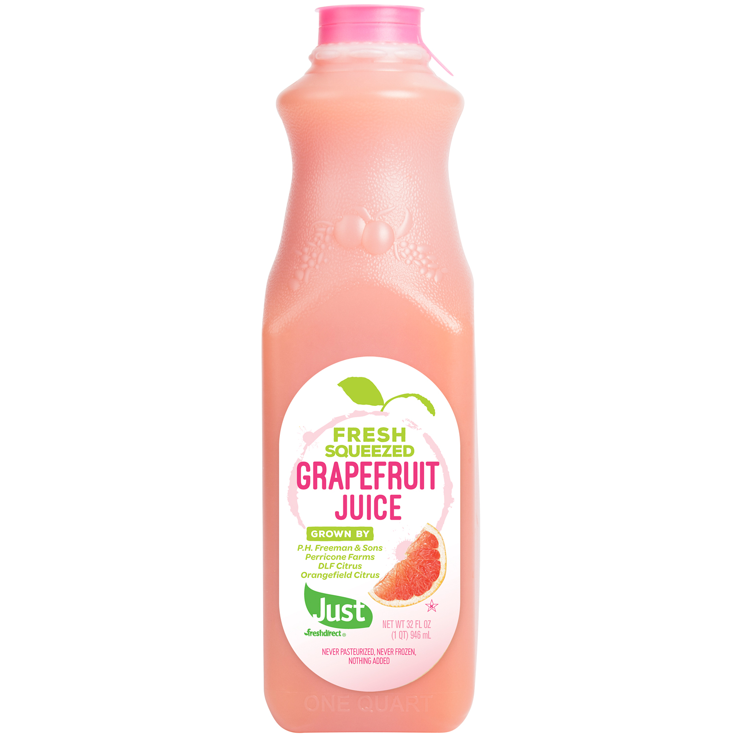 Just FreshDirect Fresh-Squeezed Grapefruit Juice, Plastic Bottle, image 1 of 2 slides