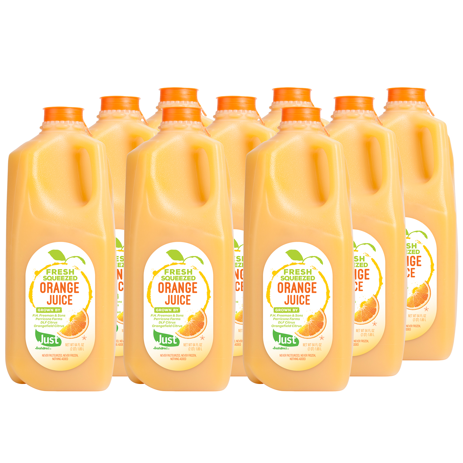 Just FreshDirect Fresh-Squeezed Orange Juice, Plastic Bottles, image 1 of 2 slides