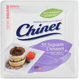 Chinet Classic White Square Appetizer and Dessert Plates