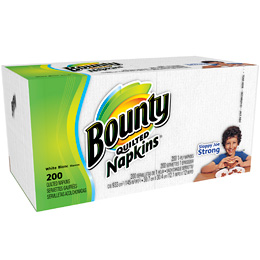 Bounty 1-Ply Quilted Napkins, White