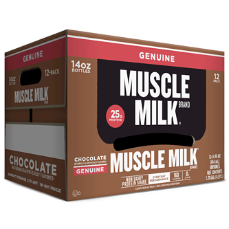 Muscle Milk Protein Nutrition Shake, Chocolate, Plastic Bottles