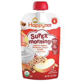 Happy Family Happy Tot Organic Morning Breakfast Blend, Apple Cinnamon, Yogurt and Oats