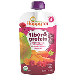 Happy Family Happy Tot Fiber and Protein Organic Pear, Raspberry, Butternut Squash and Carrot