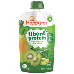 Happy Family Happy Tot Fiber and Protein, Organic Pear, Kiwi, and Kale