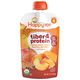 Happy Family Happy Tot Fiber and Protein, Organic Apple, Peach, Pumpkin, and Cinnamon