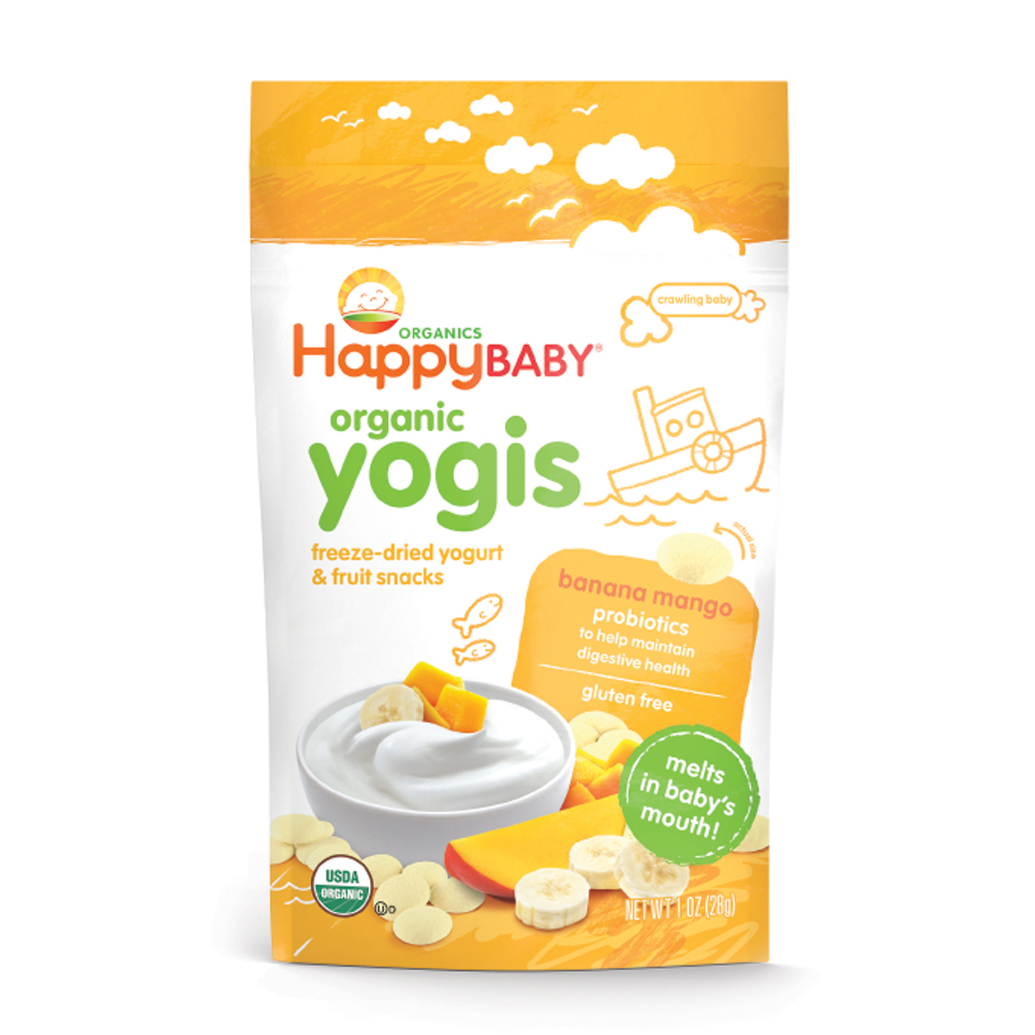 Happy Family Happy Baby Organic Yogurt and Fruit Snacks, Banana Mango