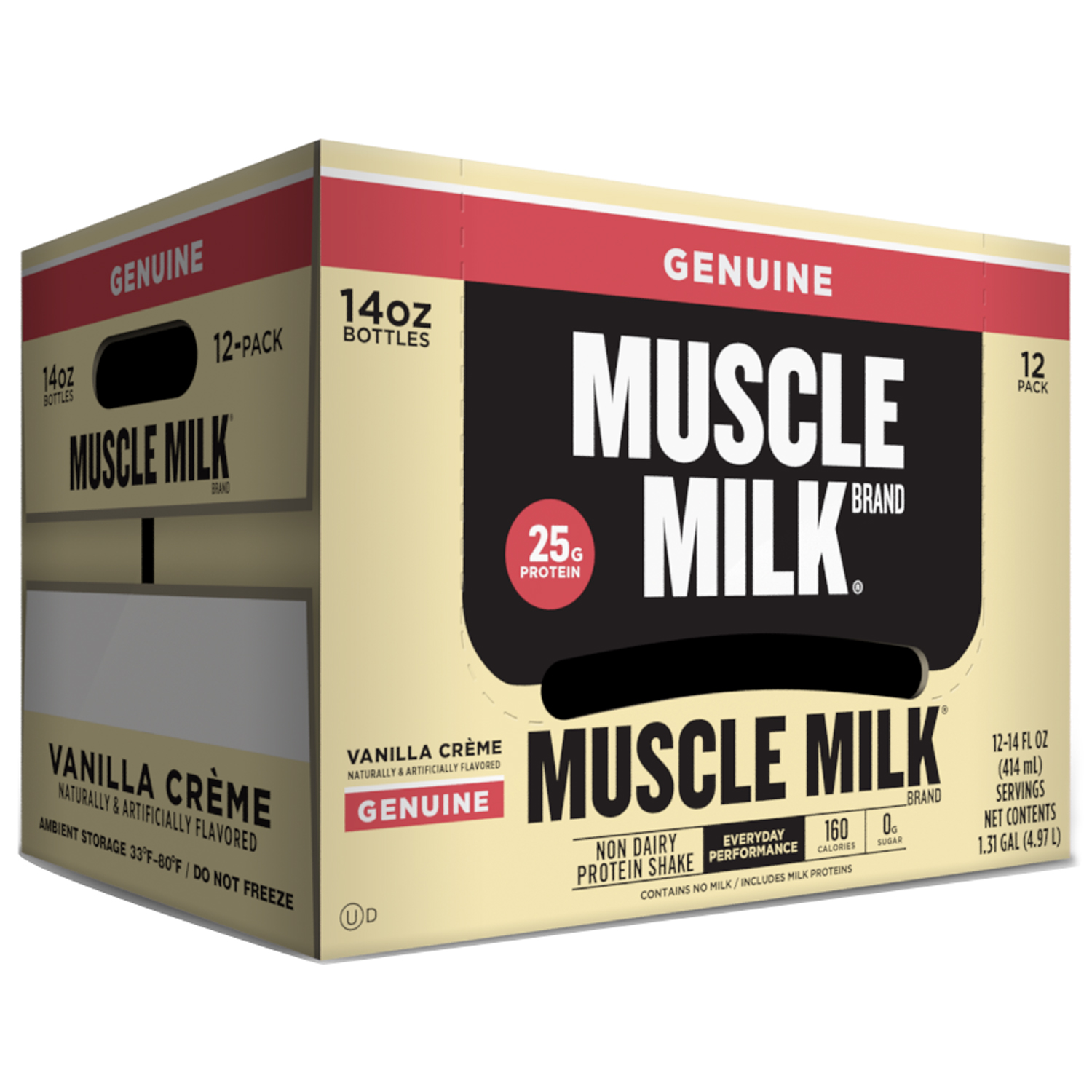 Muscle Milk Protein Nutrition Shake, Vanilla Crème, Plastic Bottles