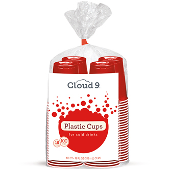Cloud 9 Plastic Cups, Red