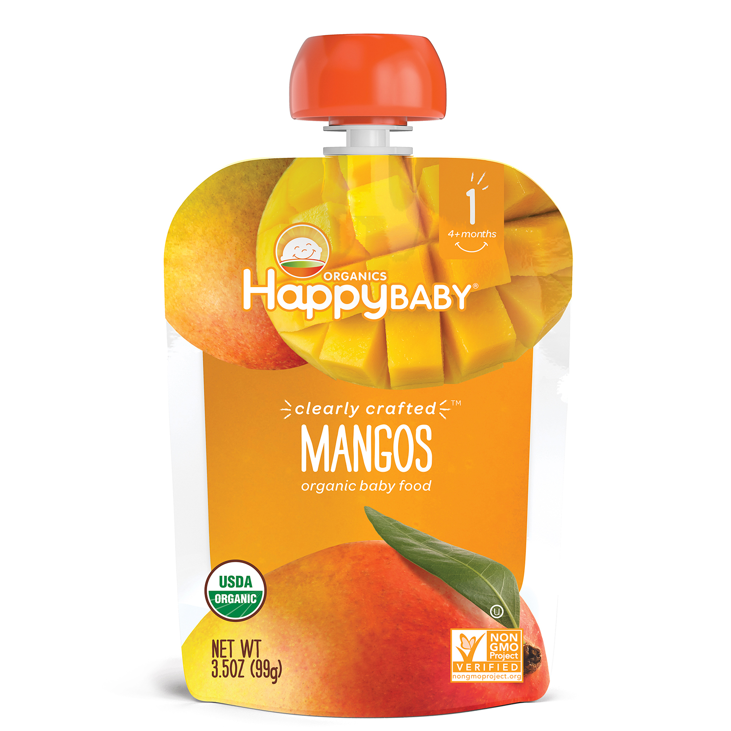 Happy Family Happy Baby Clearly Crafted Stage 1 Organic Baby Food, Mangos