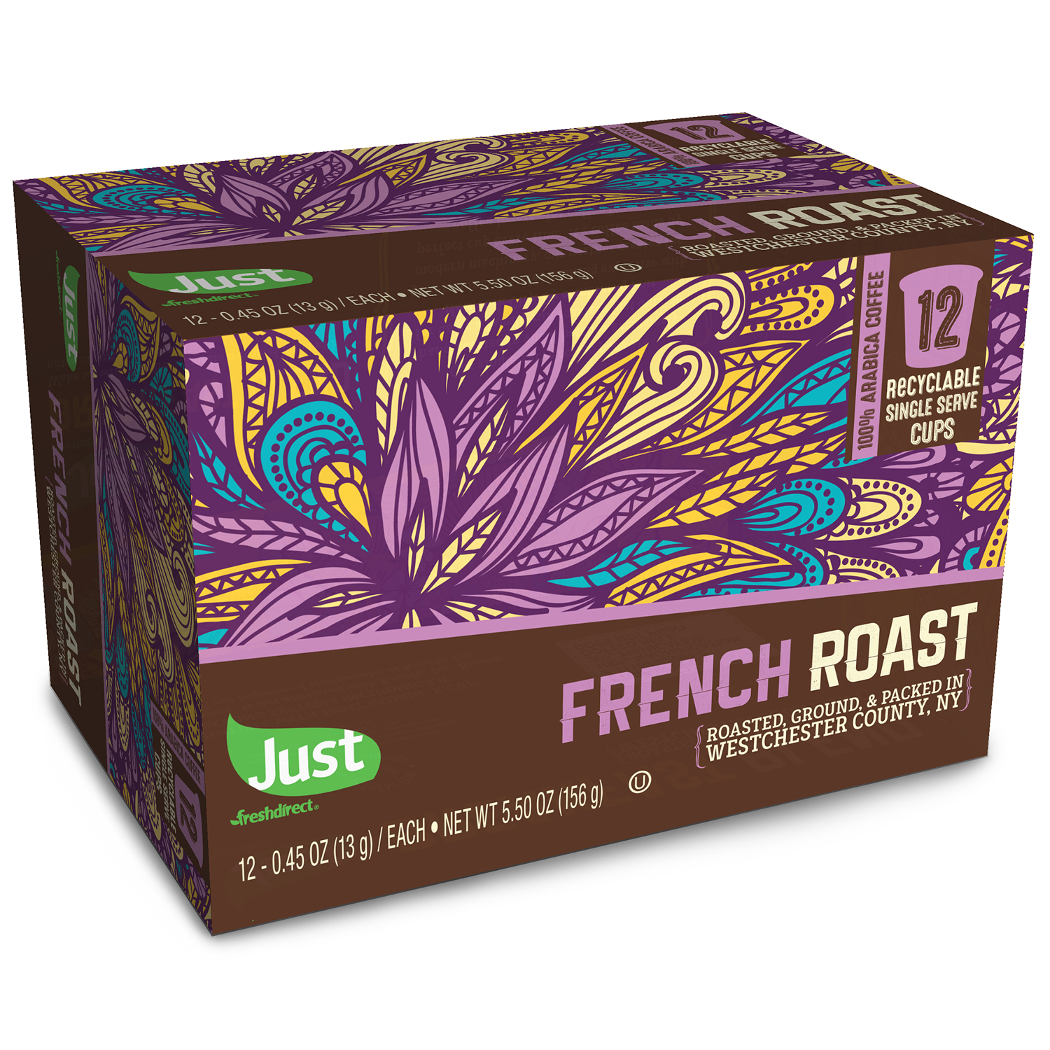 Just FreshDirect Locally Roasted Single Serve Coffee Pods, French Roast, image 1 of 2 slides