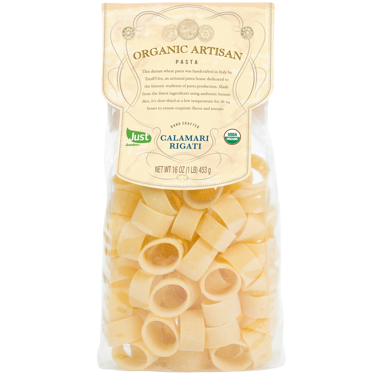 Just FreshDirect Organic Artisan Calamari Rigati, image 1 of 2 slides