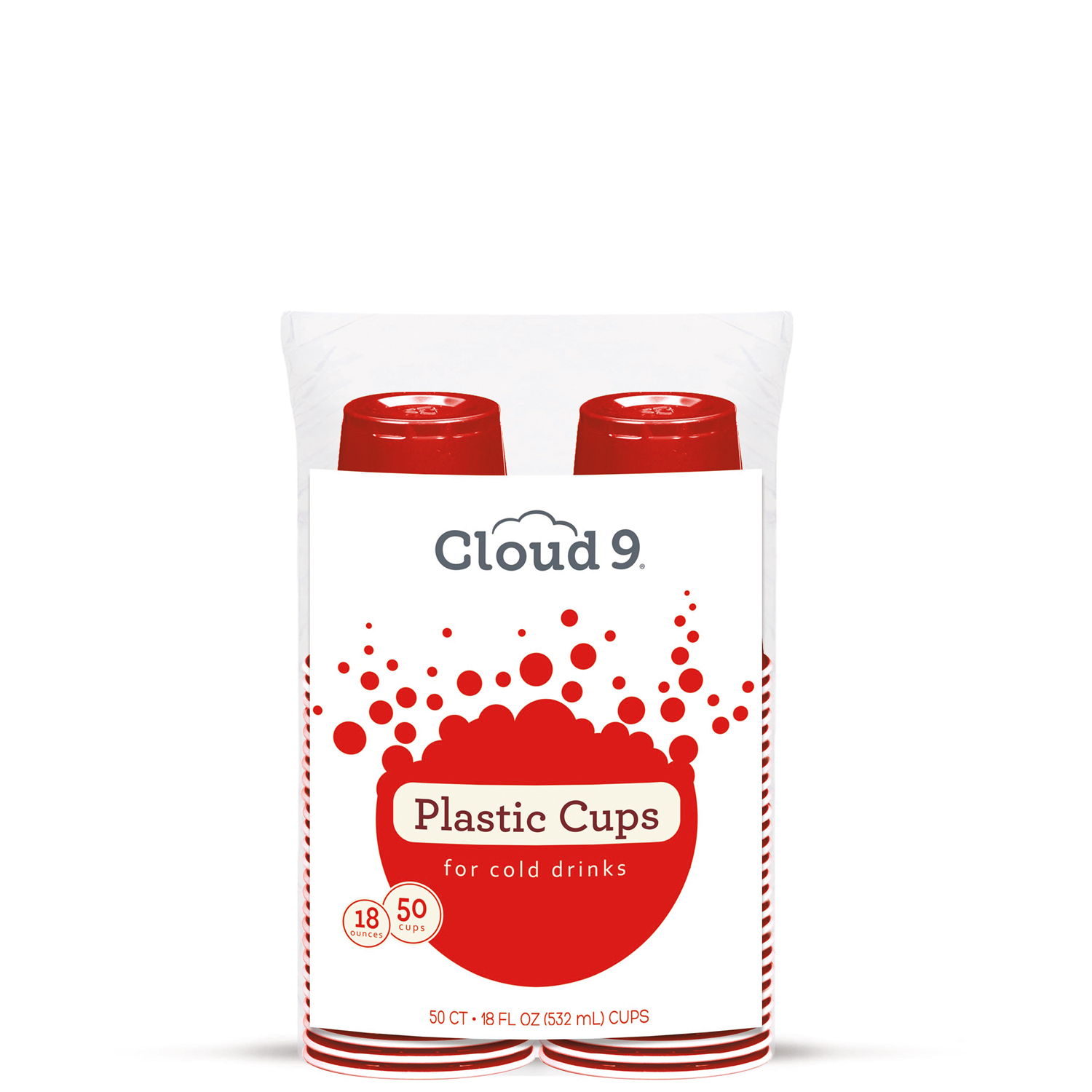 Cloud 9 Plastic Cups, Red