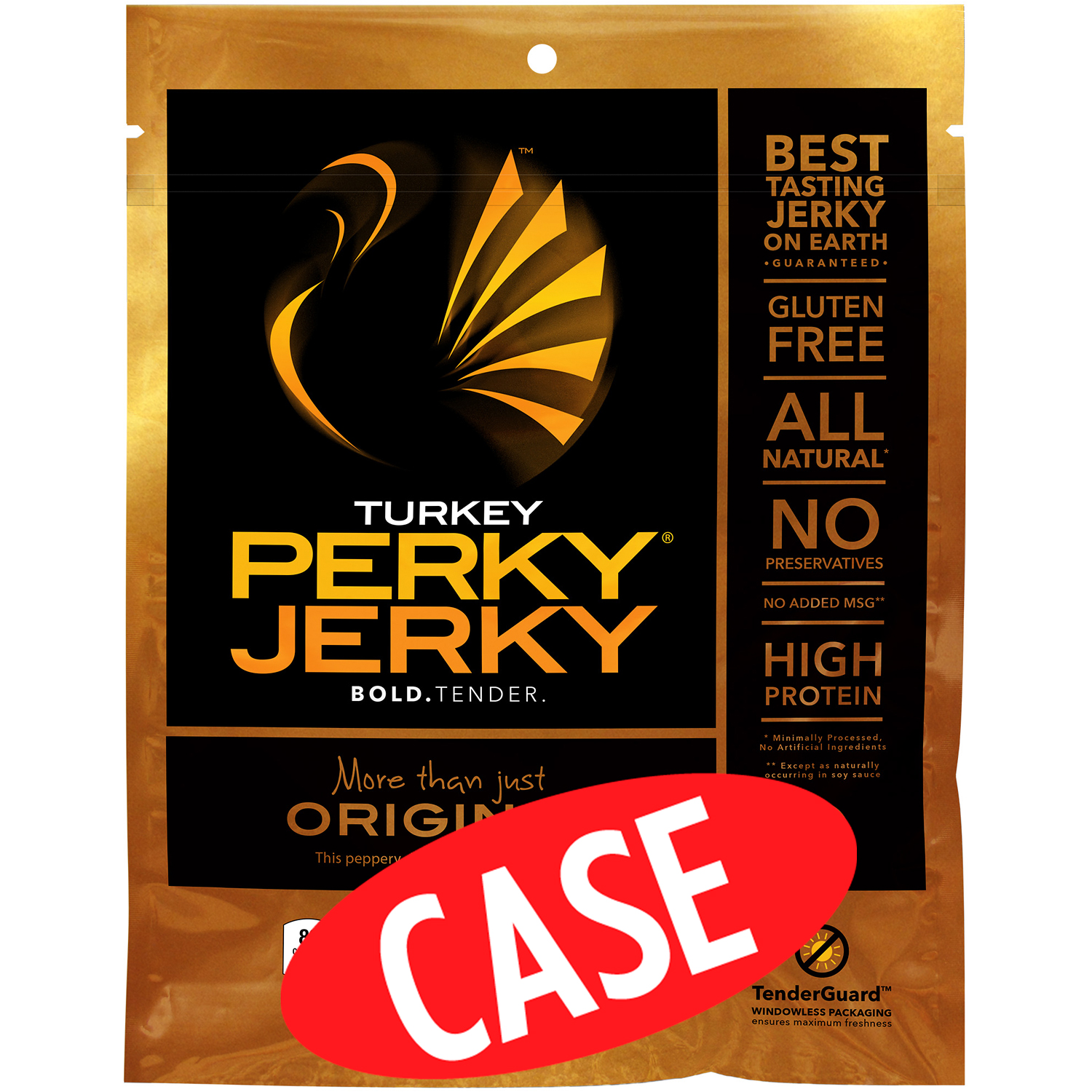 Perky Jerky Turkey Jerky, Original, Case