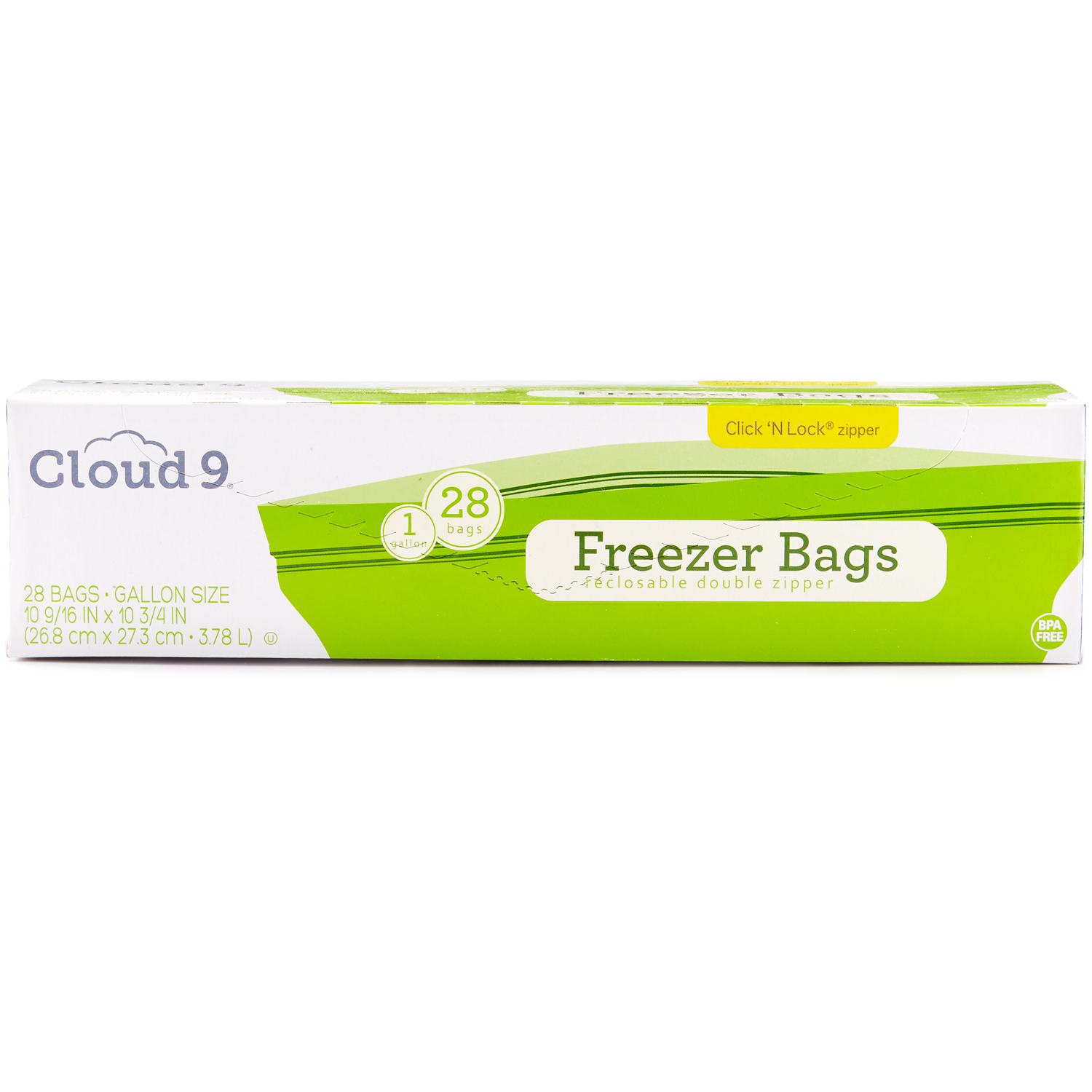 Cloud 9 Double Zipper Heavy Duty Freezer Bags, 1 Gallon, image 1 of 3 slides