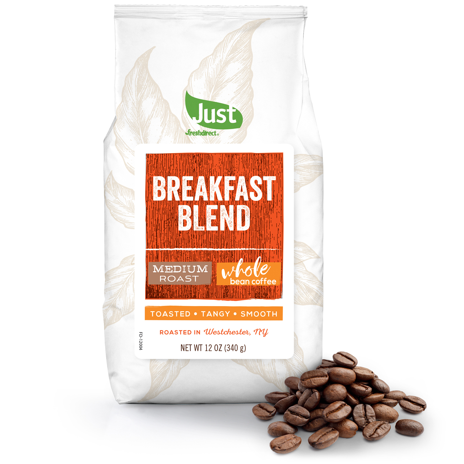 Just FreshDirect Whole Bean Coffee, Breakfast Blend 