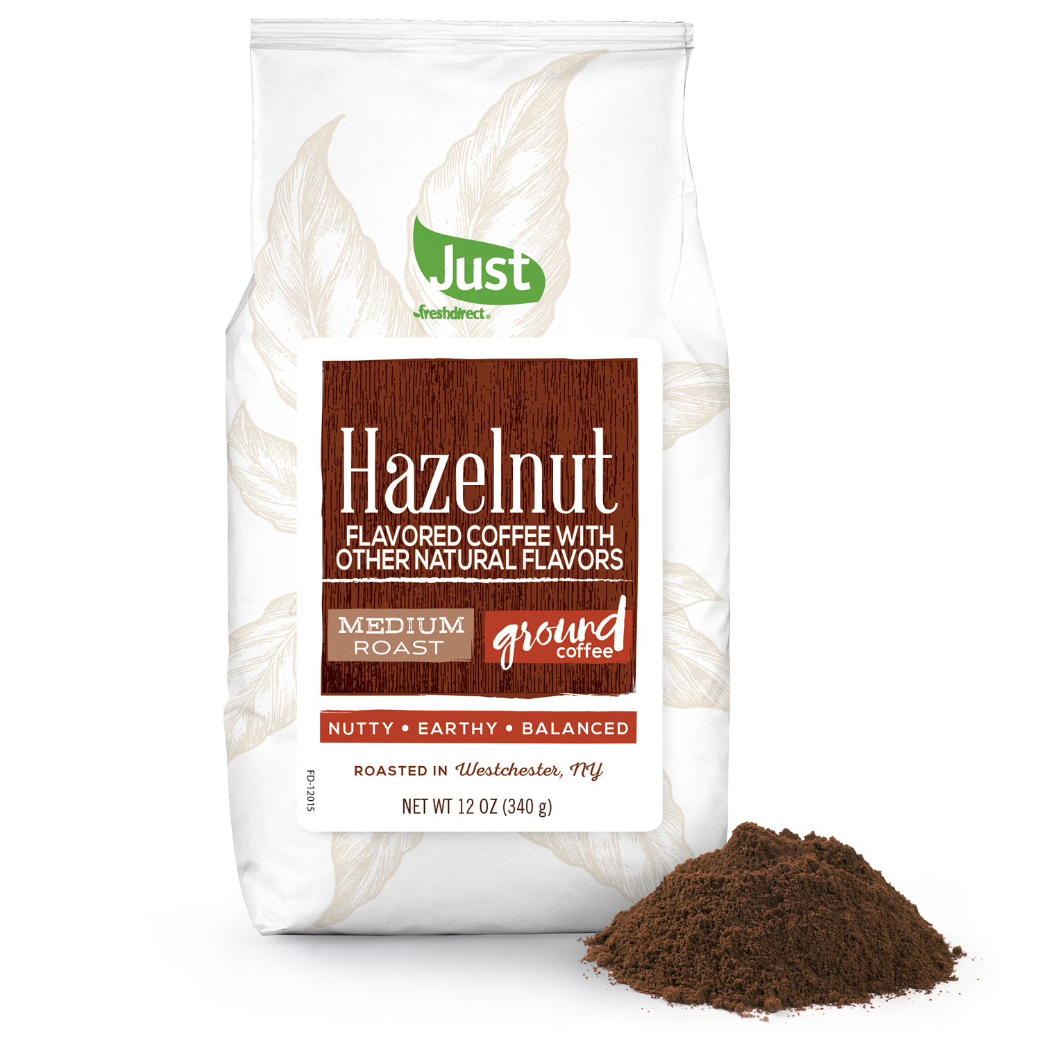 Just FreshDirect Ground Coffee, Hazelnut 