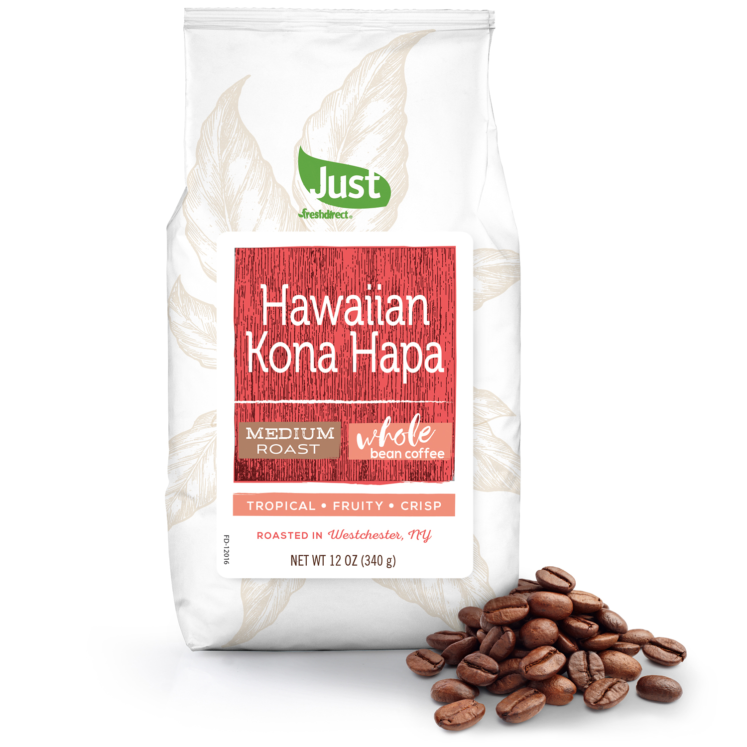 Just FreshDirect Whole Bean Coffee, Hawaiian Kona Hapa 
