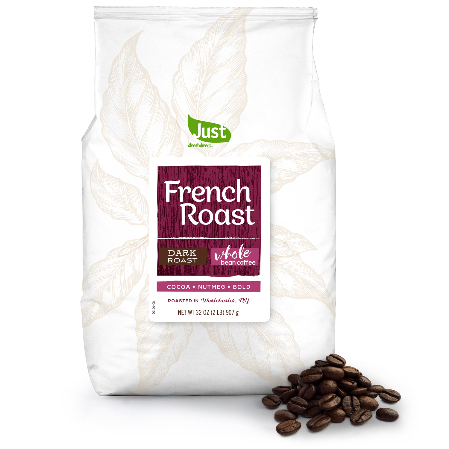 Just FreshDirect Whole Bean Coffee, French Roast 