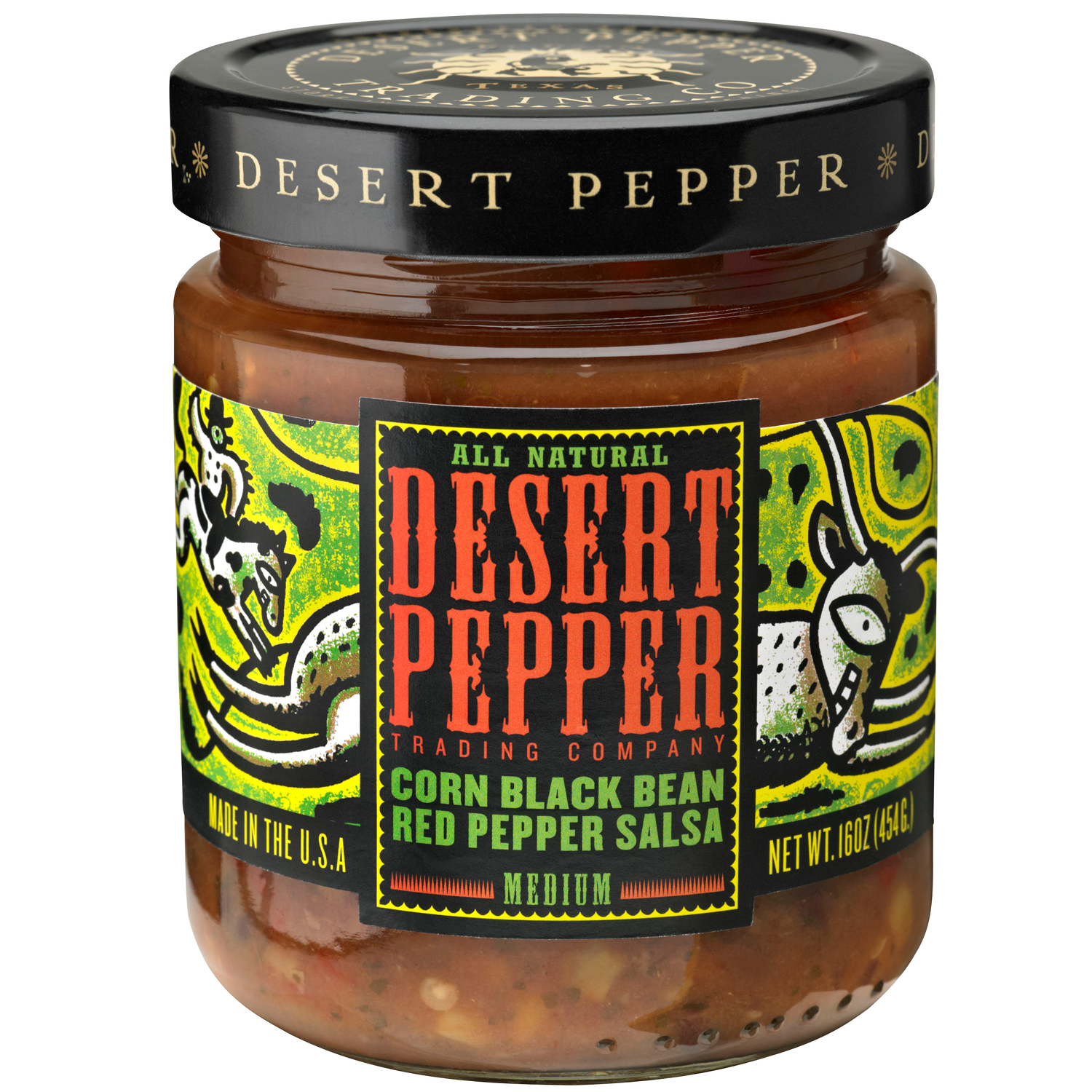 Desert Pepper Corn Black Bean Red Pepper Salsa, Medium