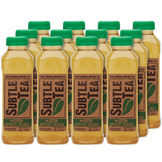 Subtle Tea Craft Brewed Organic Tea, Green Apricot Orange, Plastic Bottles