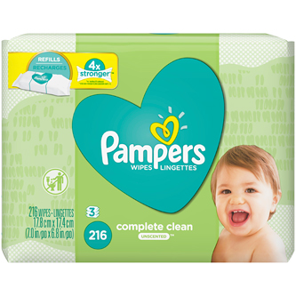 Pampers Complete Clean Baby Wipes Refills, Unscented