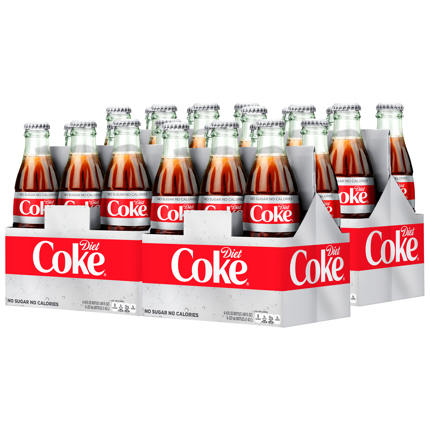 Diet Coke Cola, Glass Bottles
