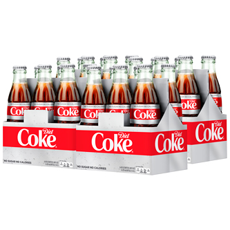 Diet Coke Cola, Glass Bottles