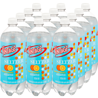Vintage Seltzer, Mandarin, Plastic Bottles