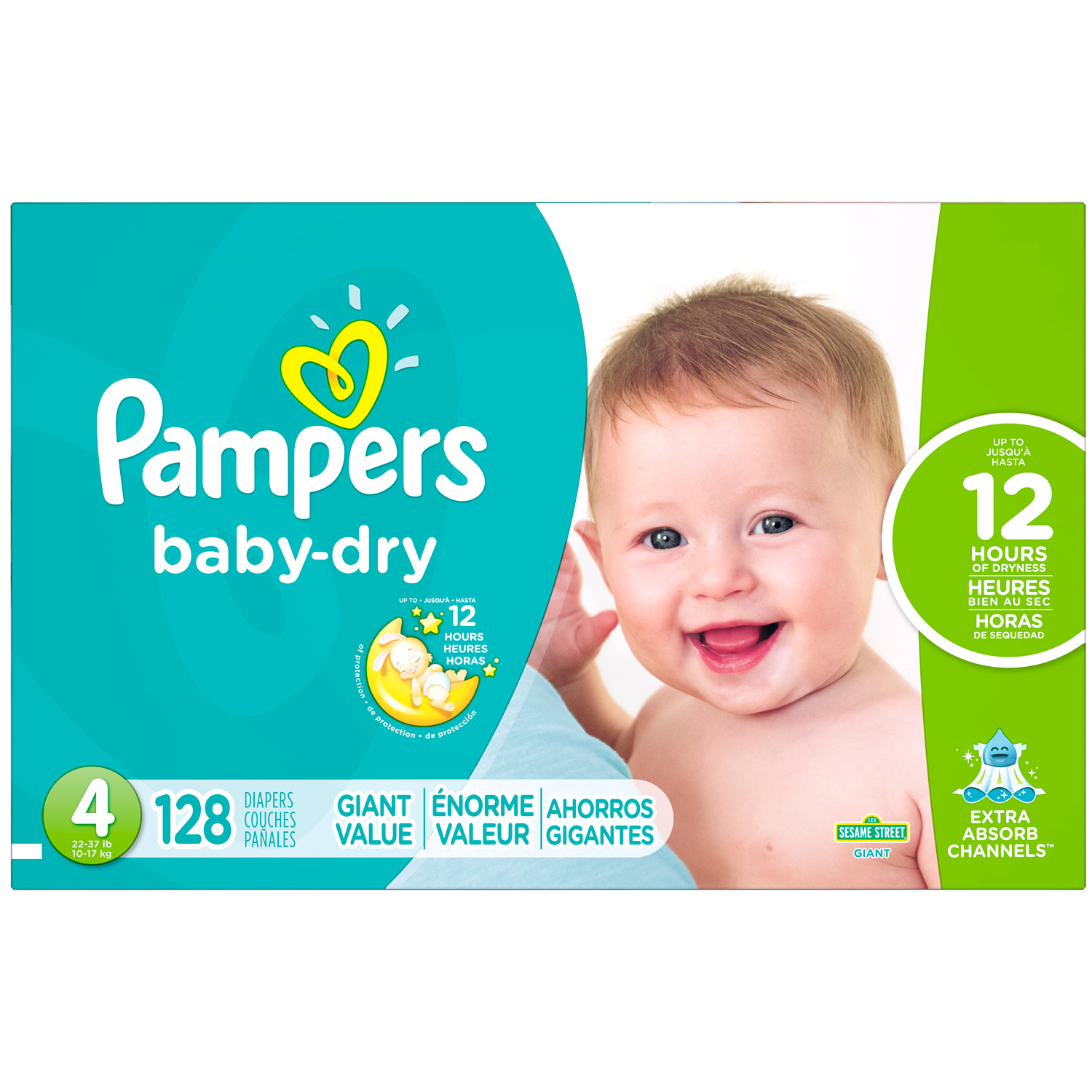 Pampers Baby Dry Diapers, Size 4, 22-37lb