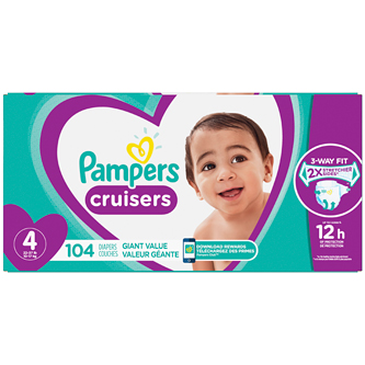 Pampers Cruisers Diapers, Size 4, 22-37lb