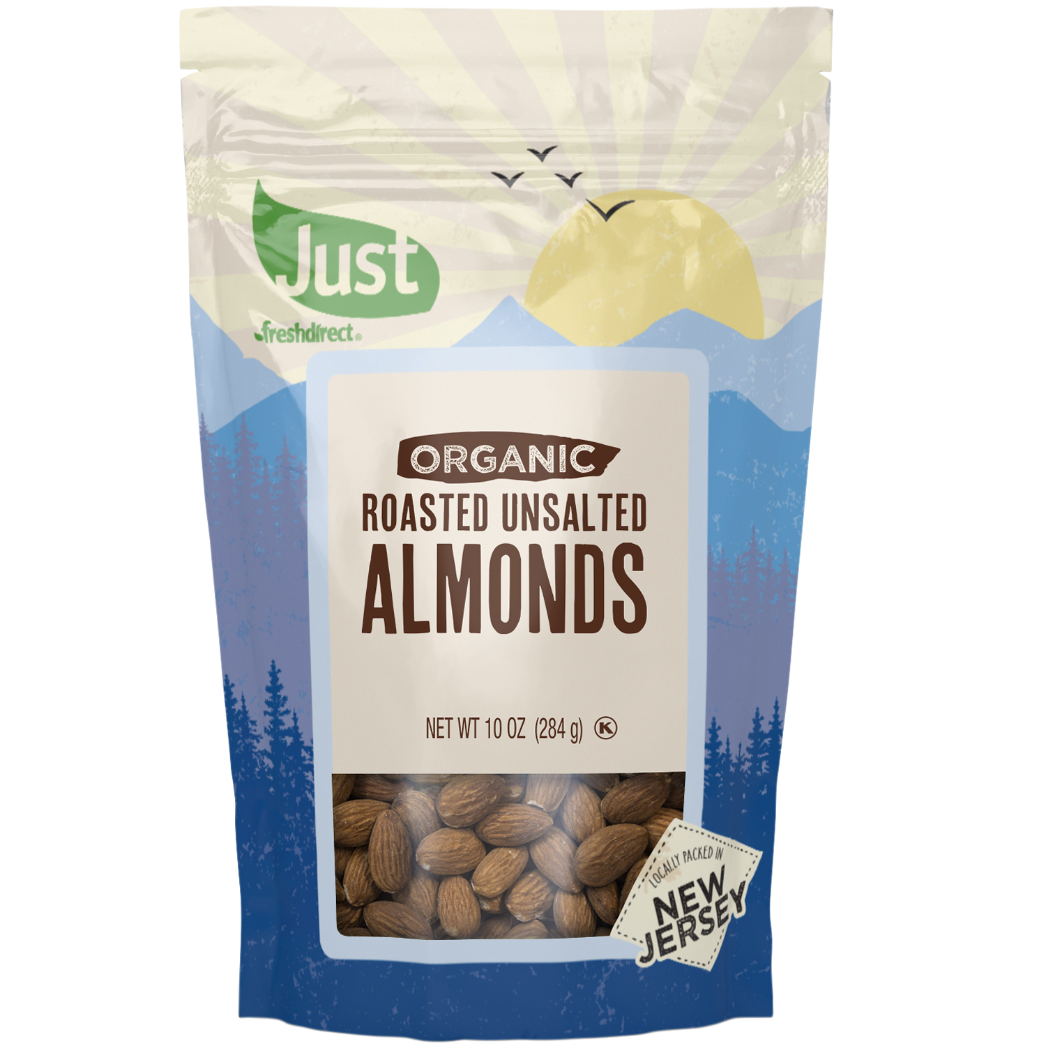 Just FreshDirect Organic Dry-Roasted Unsalted Almonds, image 1 of 2 slides