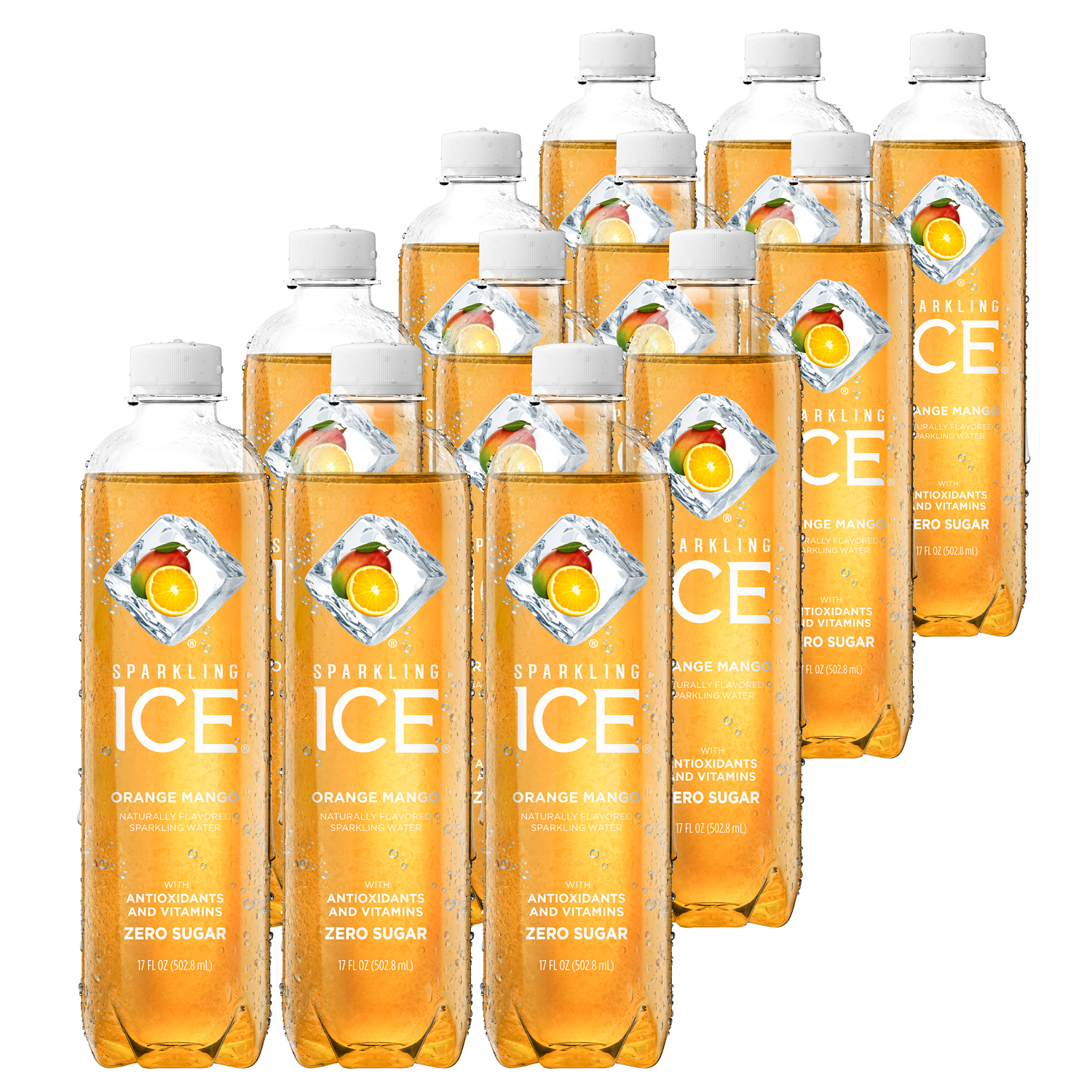 Sparkling Ice Sparkling Water, Orange Mango, Plastic Bottles
