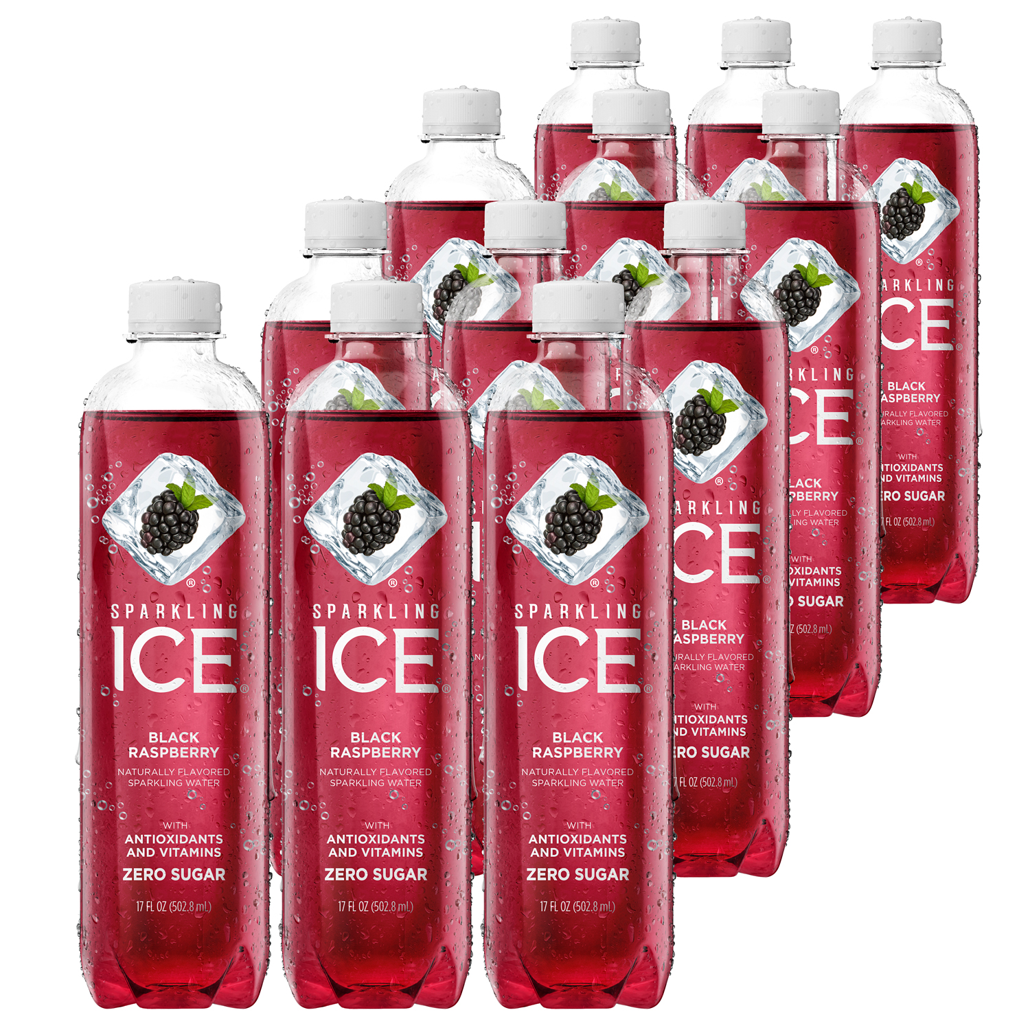 Sparkling Ice Sparkling Water, Black Raspberry, Plastic Bottles