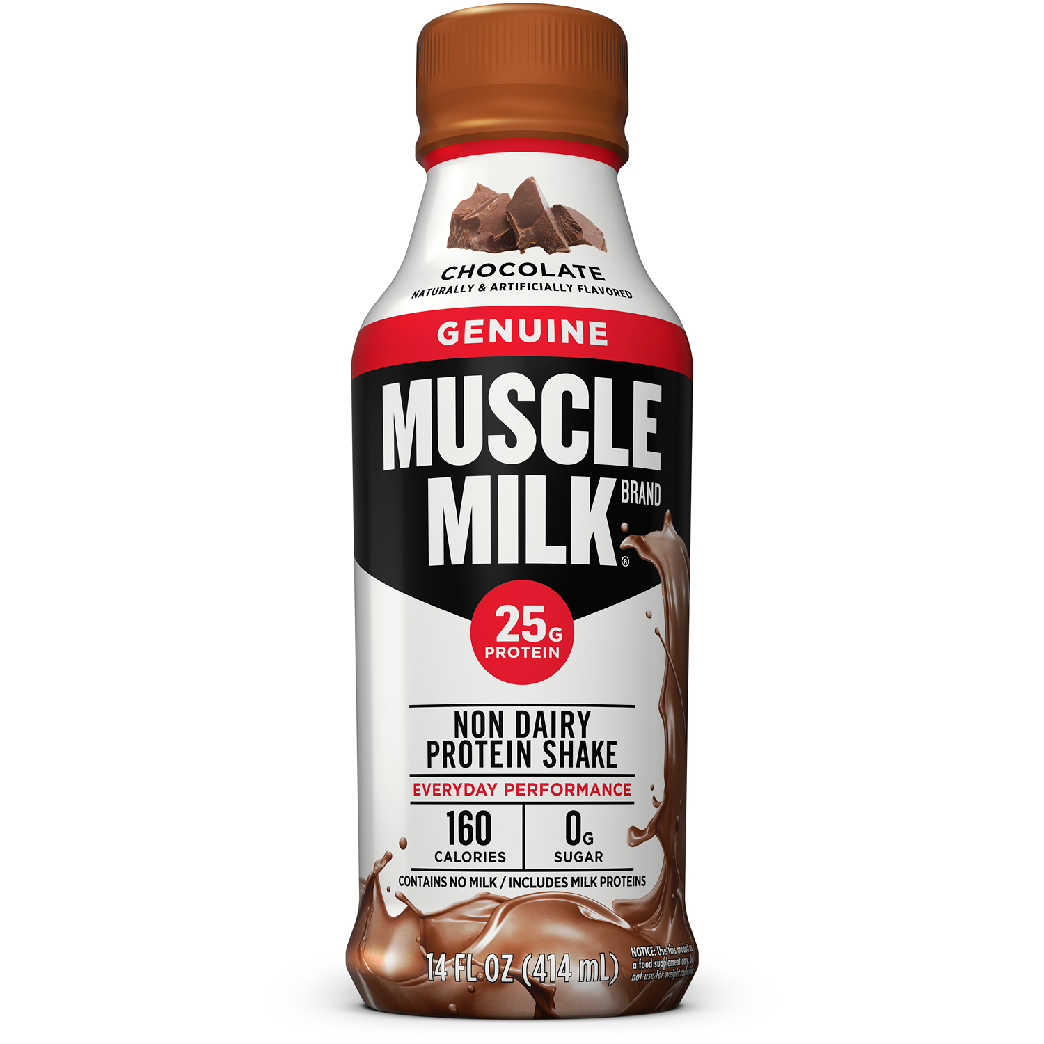 Muscle Milk Protein Nutrition Shake, Chocolate, Plastic Bottle
