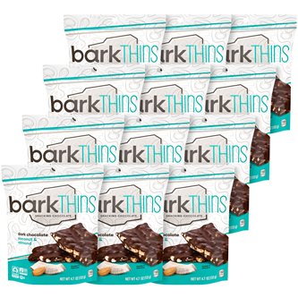 Barkthins Snacking Chocolate, Dark Chocolate Coconut & Almond, Case