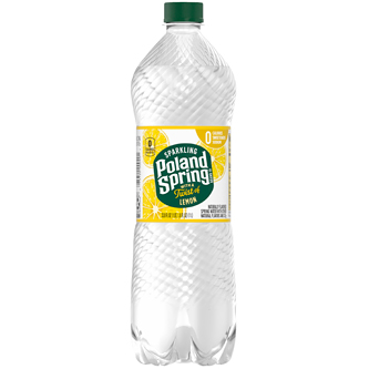 Poland Spring Sparkling Natural Spring Water, Lively Lemon, Plastic Bottle