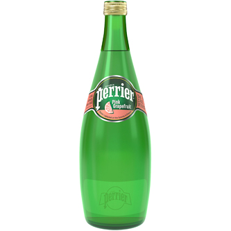 Perrier Sparkling Natural Mineral Water, Pink Grapefruit, Glass Bottle