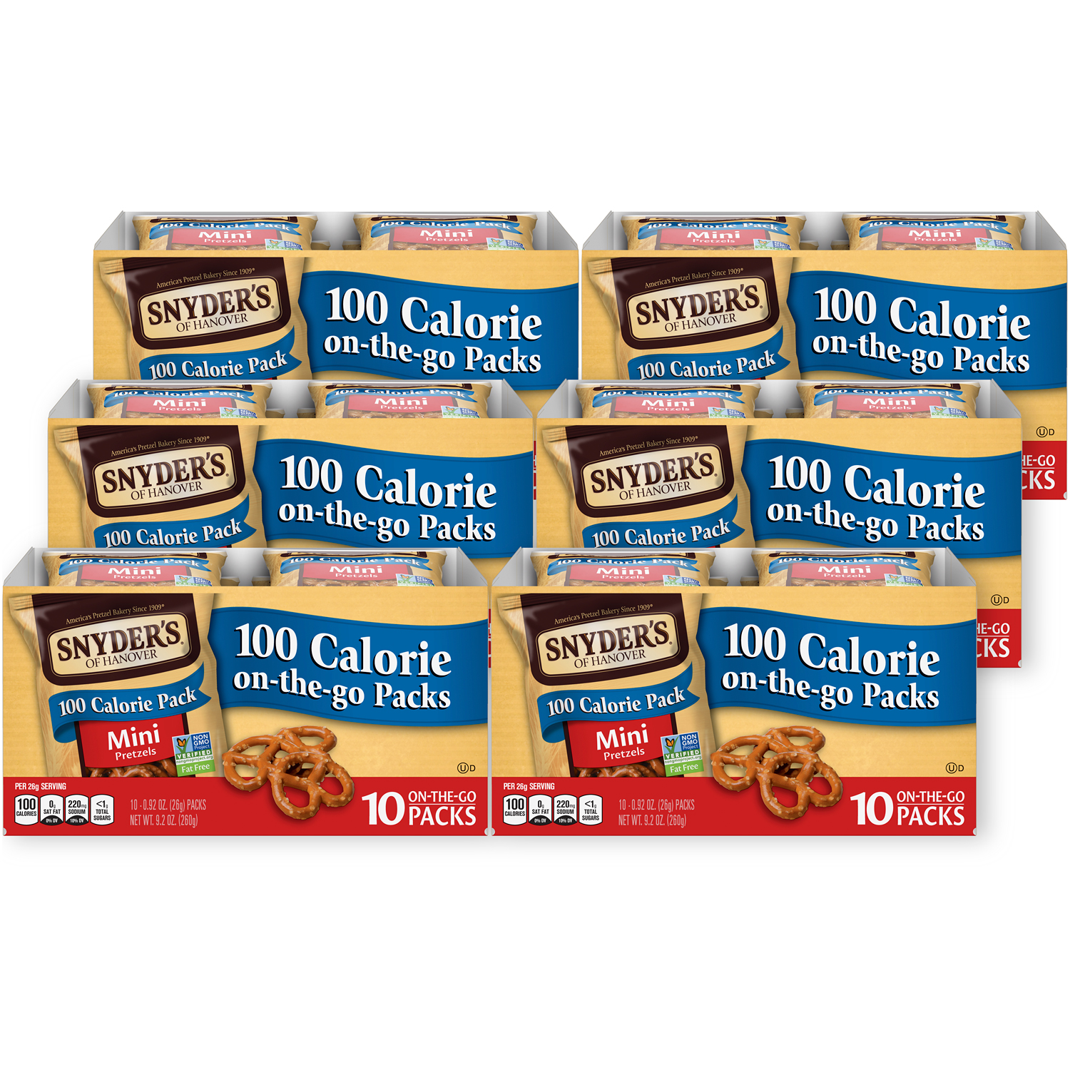 Snyder's of Hanover 100-Calorie Mini Pretzel Packs, Case