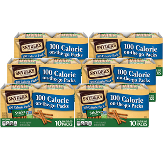 Snyder's of Hanover 100-Calorie Pretzel Sticks Packs, Case
