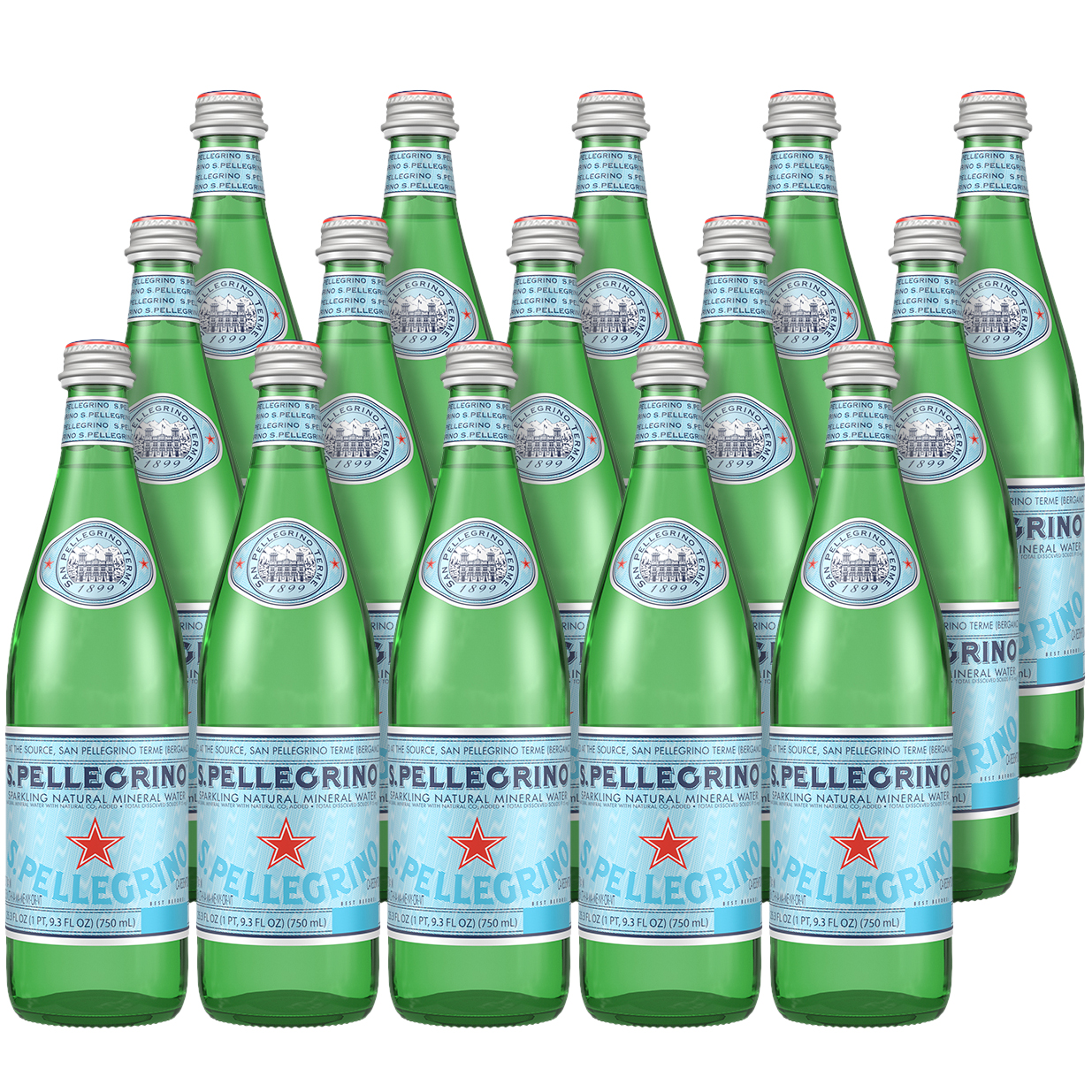 San Pellegrino Sparkling Natural Mineral Water, Glass Bottles