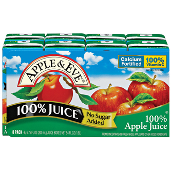 Apple & Eve 100% Juice Apple Juice, No Sugar Added, Boxes 