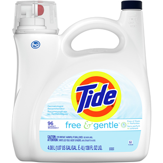 Tide HE Liquid Laundry Detergent, Free & Gentle