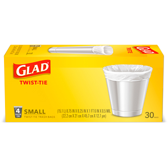 Glad Small Trash Bags, 4 Gallon