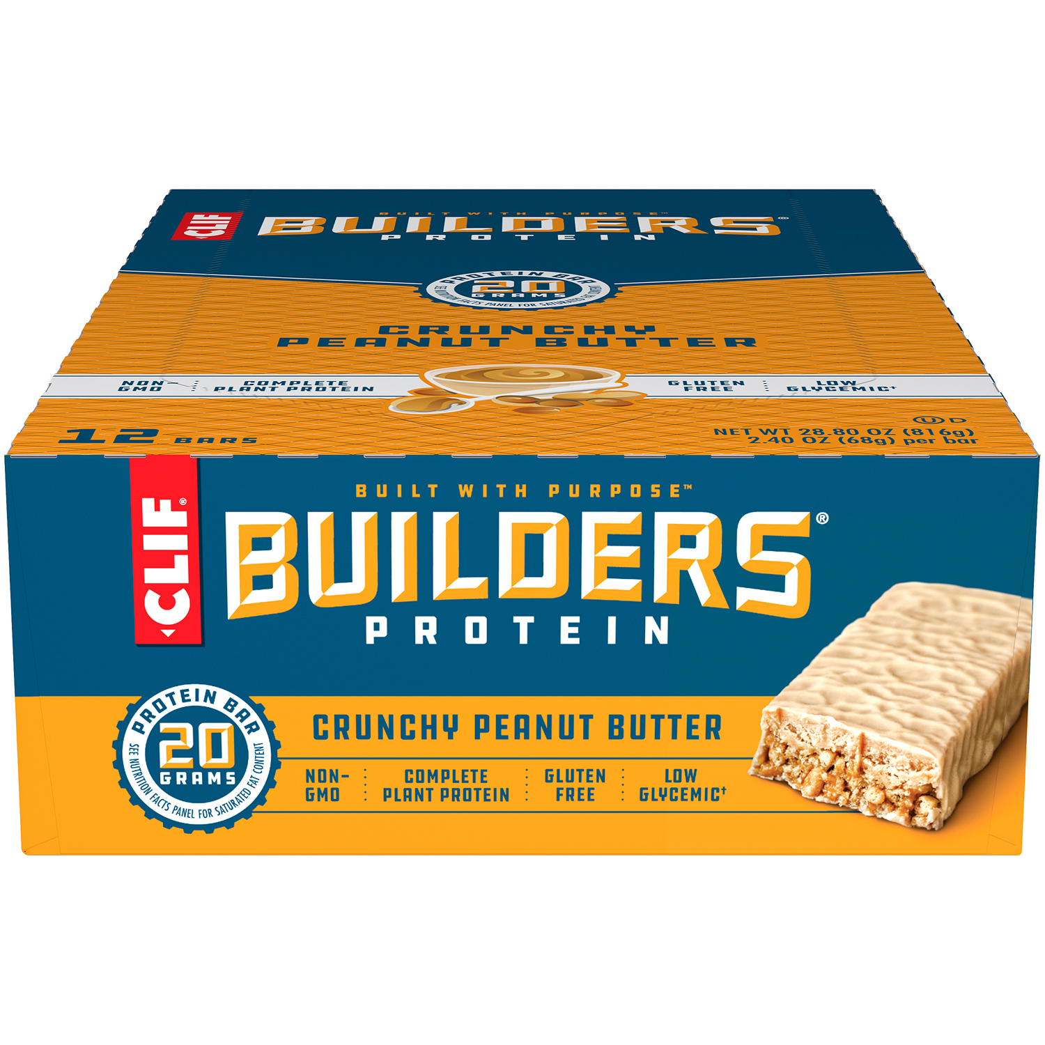 Clif Builders Protein Bars, Crunchy Peanut Butter