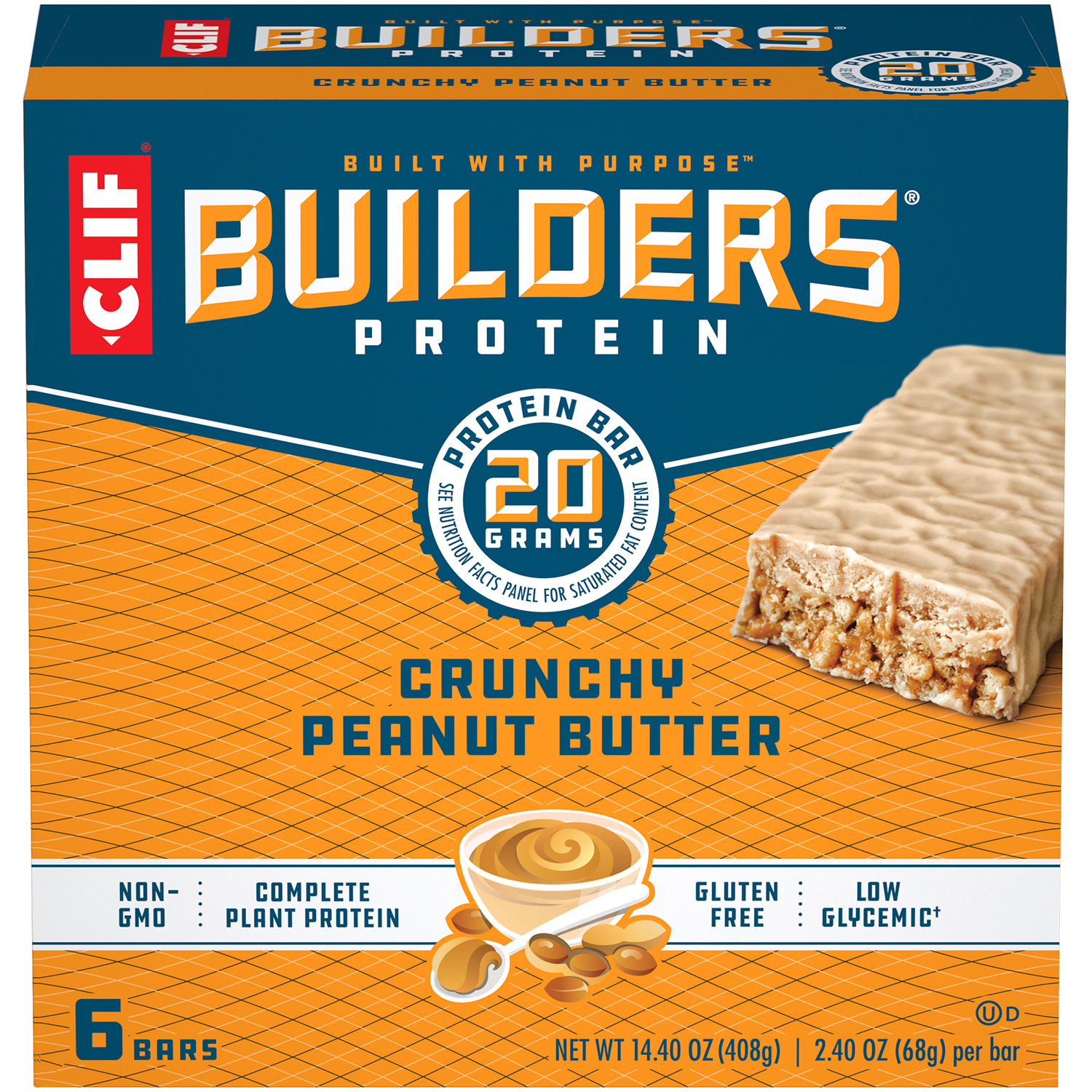 Clif Builders Protein Bars, Crunchy Peanut Butter