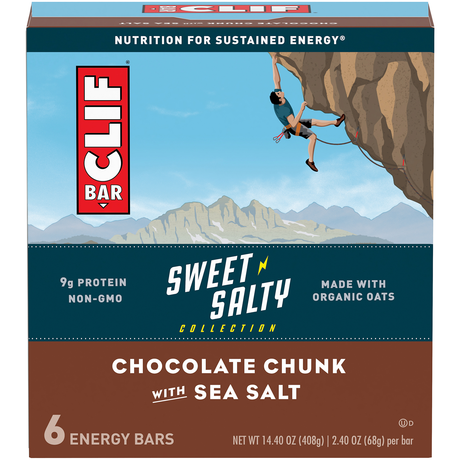 Clif Sweet & Salty Energy Bars, Chocolate Chunk with Sea Salt