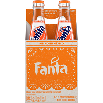 Fanta Orange Soda, Made in Mexico, Glass Bottles