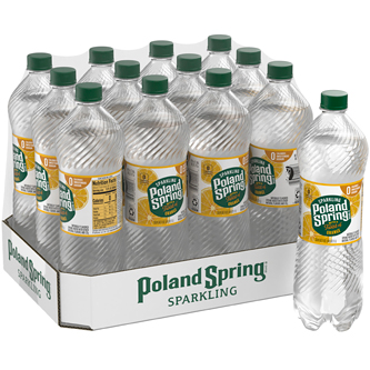 Poland Spring Sparkling Natural Spring Water, Orange, Plastic Bottles