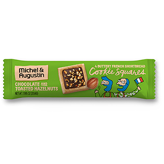 Michel et Augustin Cookie Squares, Chocolate and Toasted Hazelnuts