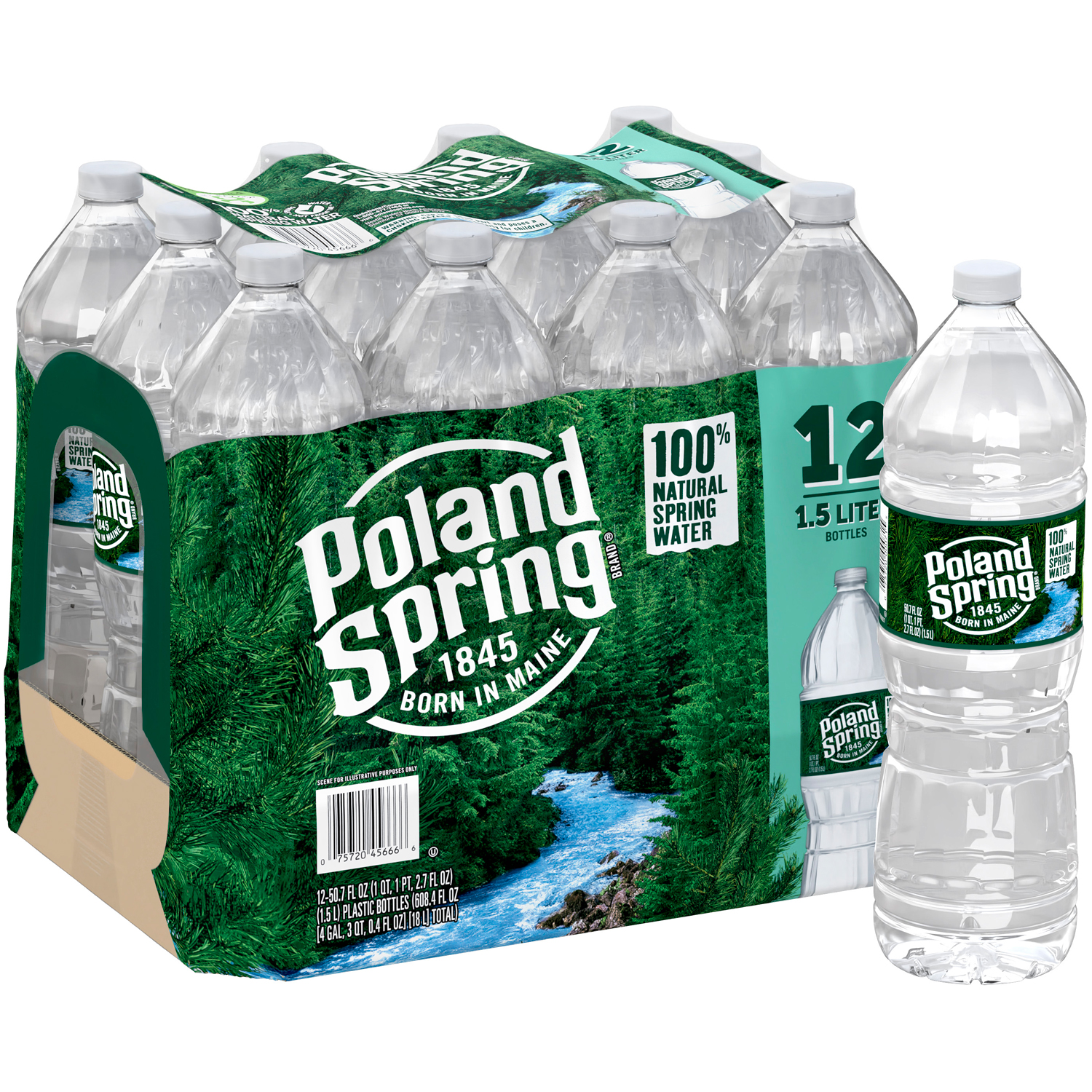 Poland Spring 100% Natural Spring Water, Plastic Bottles